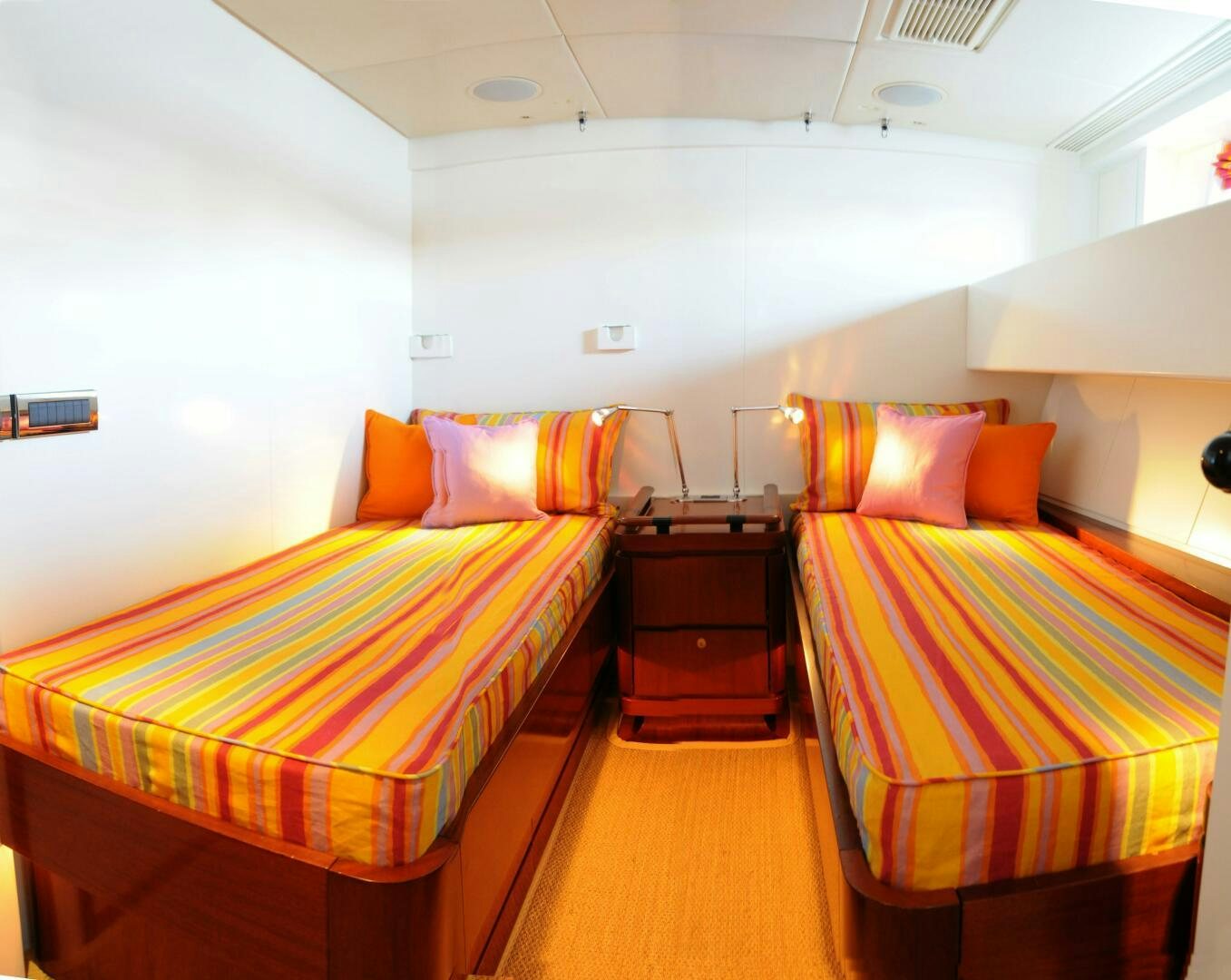 a couple of beds in a room aboard BILLY BUDD Yacht for Sale
