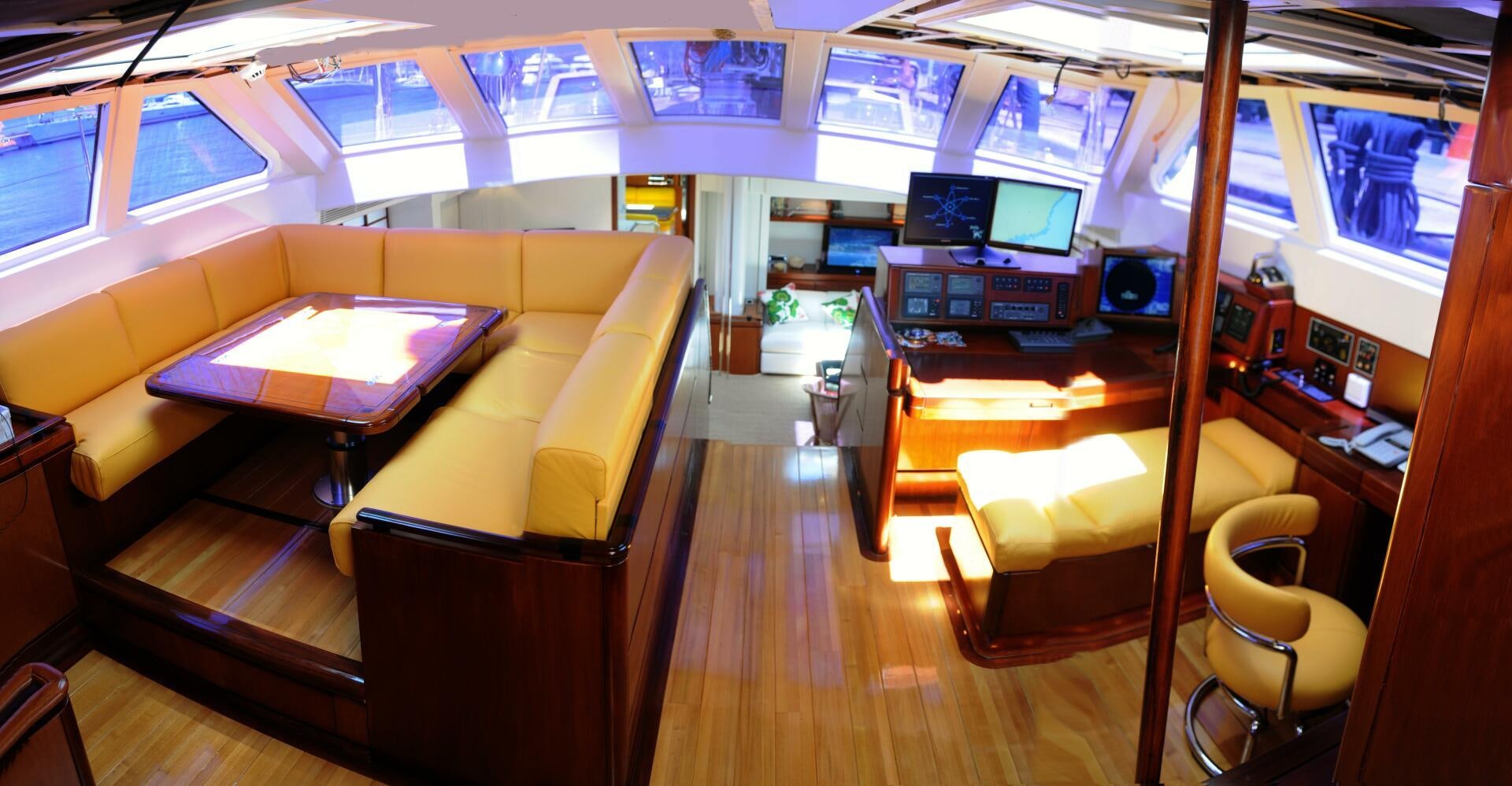 a room with a couch and a table aboard BILLY BUDD Yacht for Sale