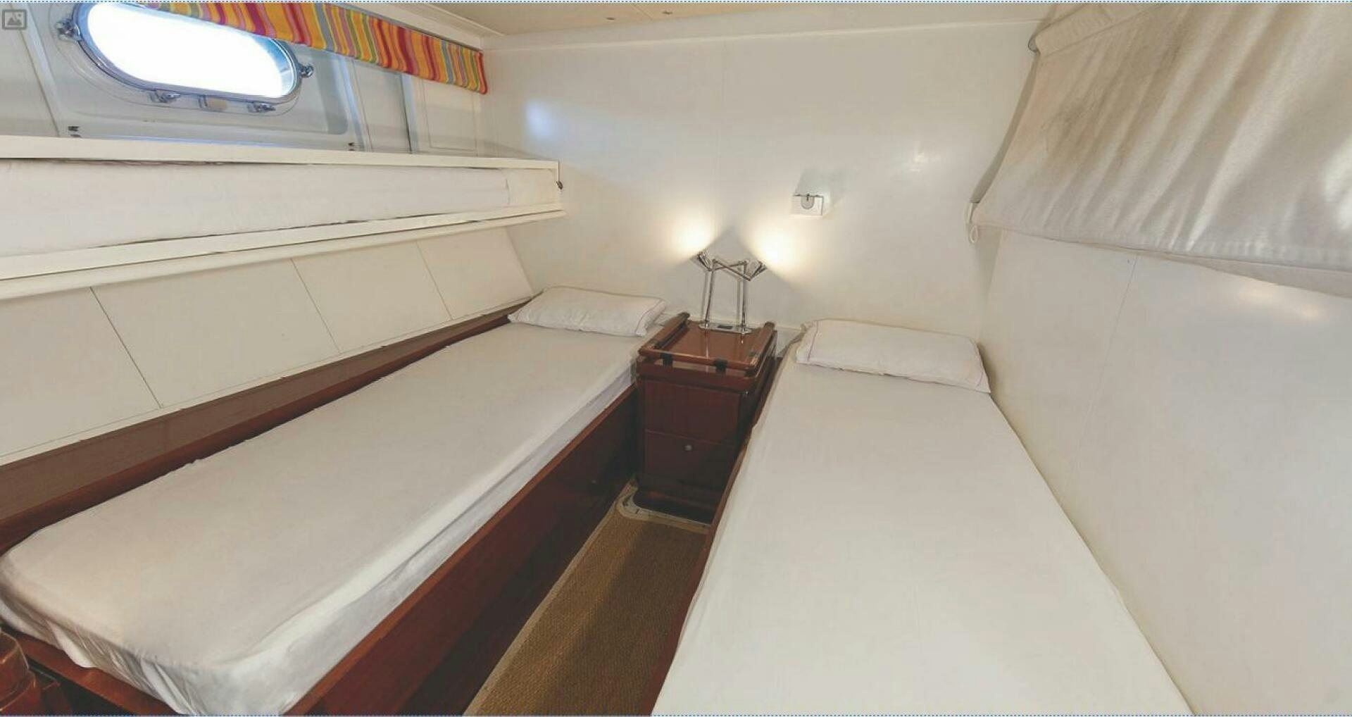 a room with two beds aboard BILLY BUDD Yacht for Sale