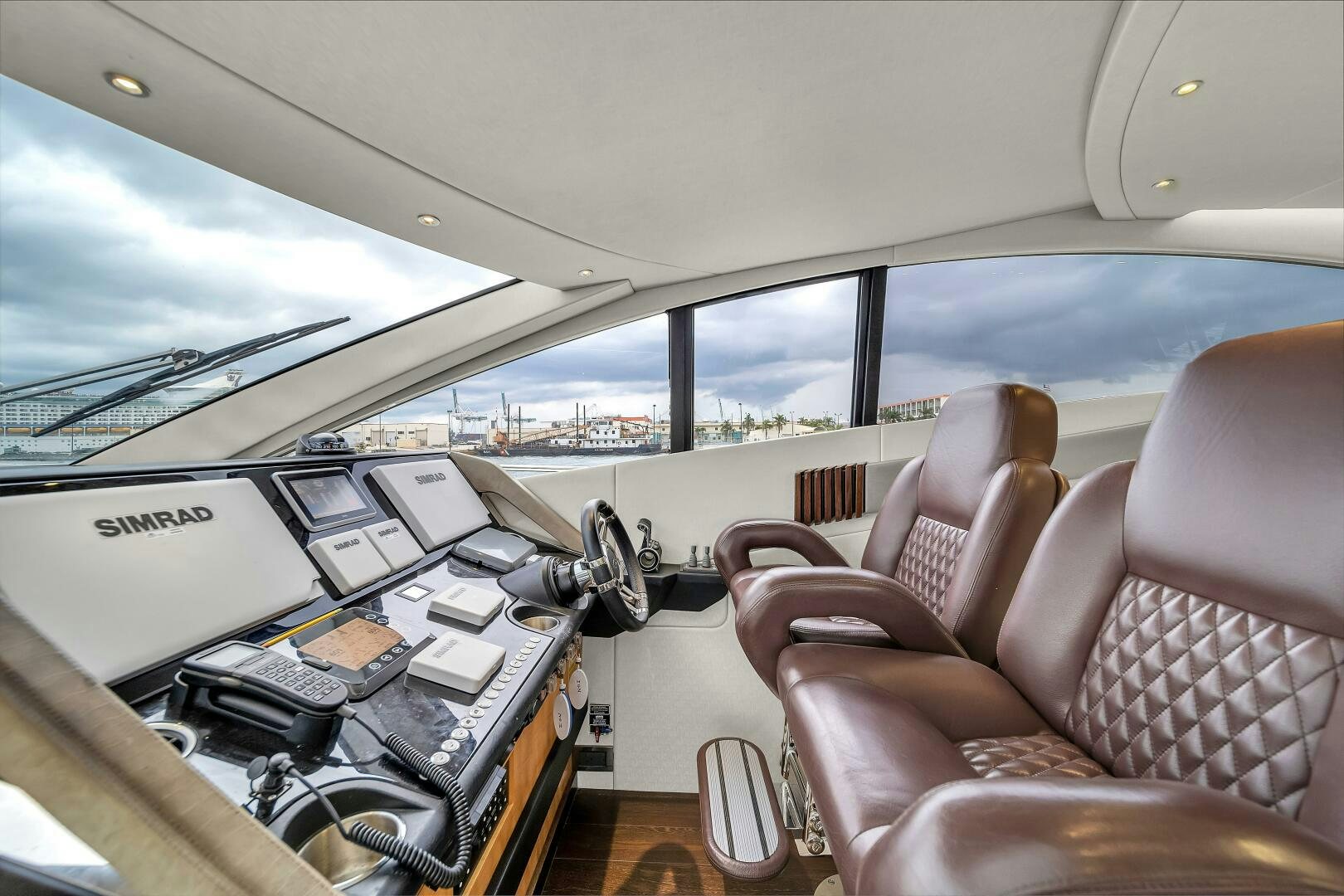 inside of a car aboard GEM Yacht for Sale