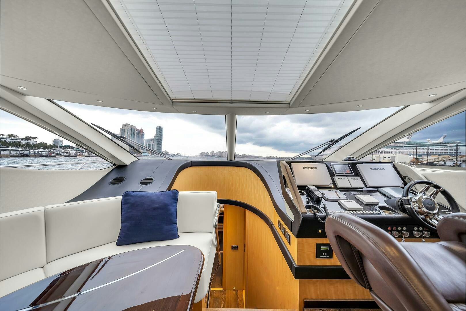inside of a car aboard GEM Yacht for Sale