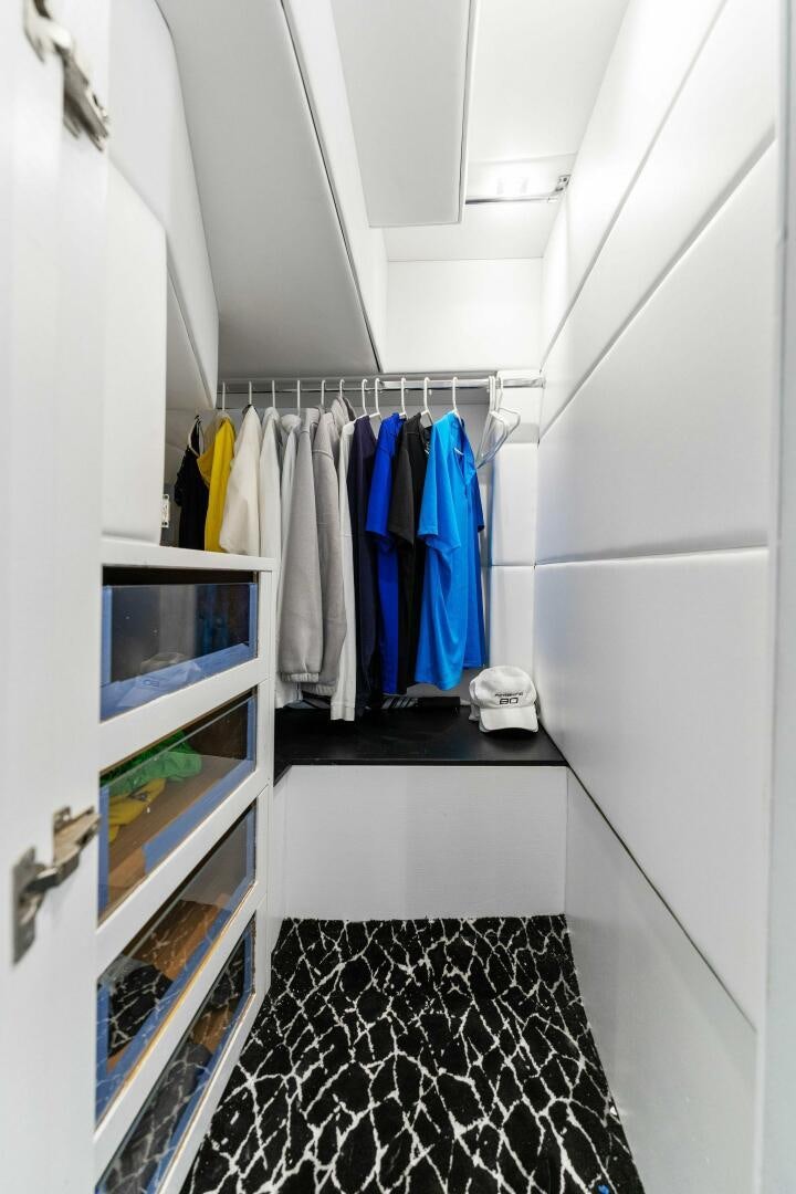 a small closet with a computer aboard HAWK Yacht for Sale