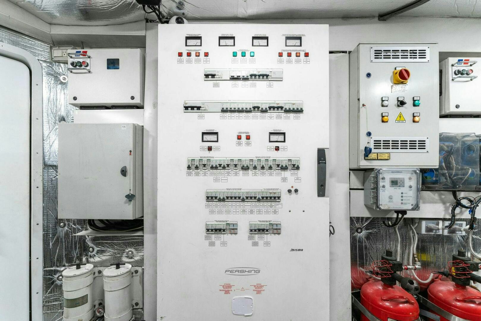 a white board with a white board aboard HAWK Yacht for Sale