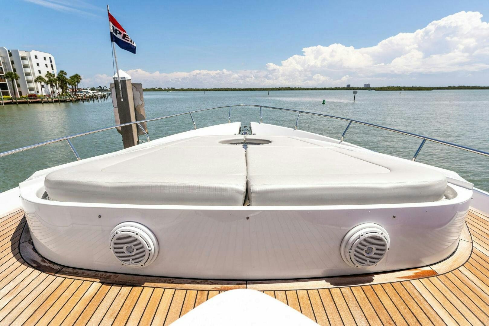 a boat on a deck aboard HAWK Yacht for Sale