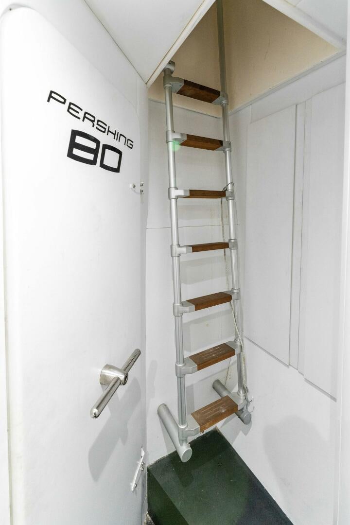 a ladder in a room aboard HAWK Yacht for Sale