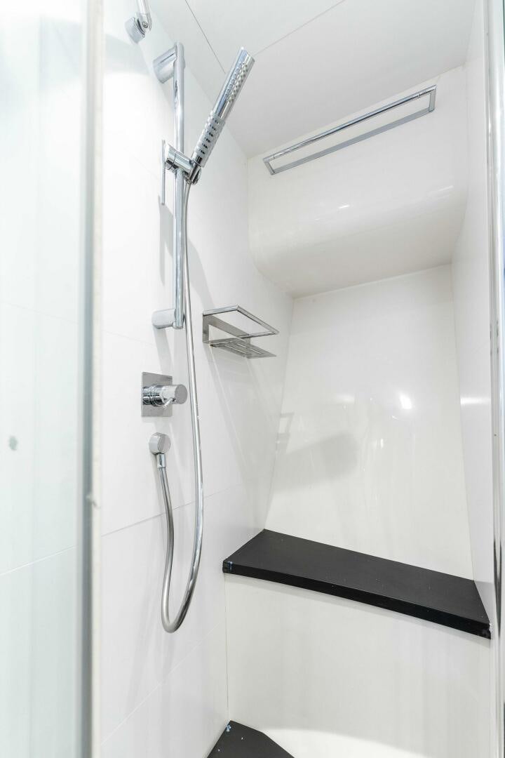 a shower with a handle aboard HAWK Yacht for Sale