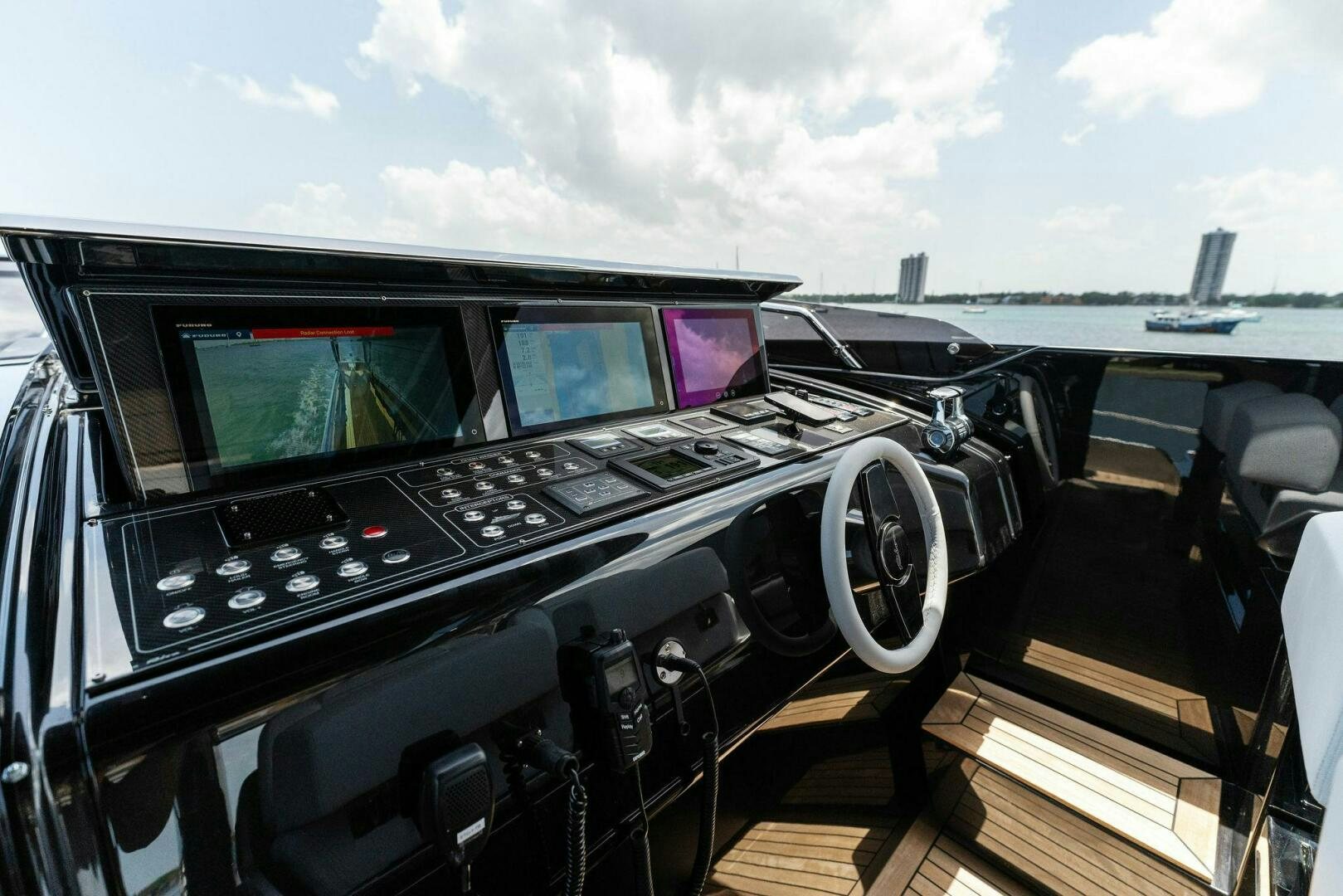 inside of a car aboard CHOP CHOP Yacht for Sale