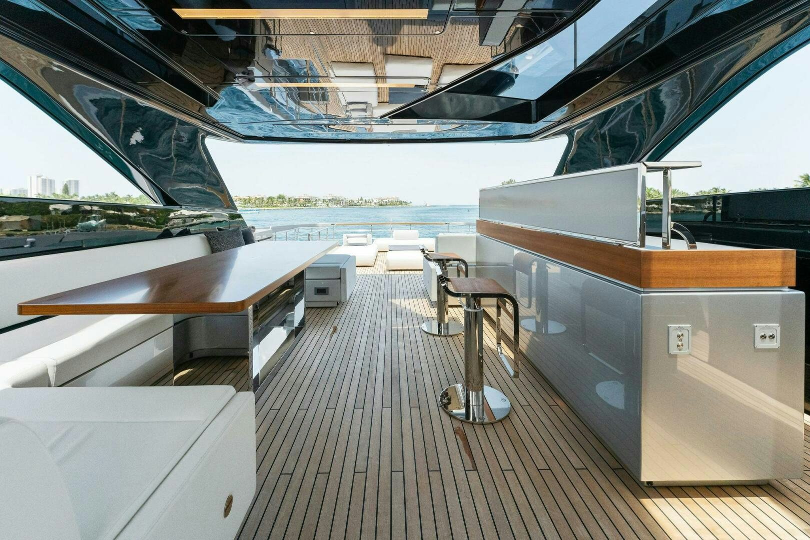 a boat on a deck aboard CHOP CHOP Yacht for Sale