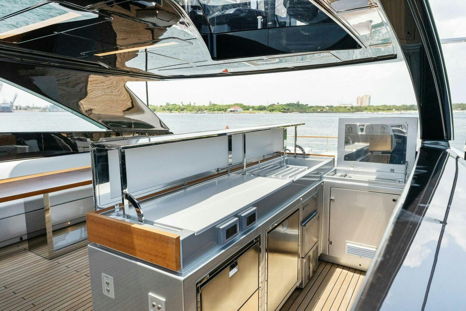 a large kitchen with a large oven aboard CHOP CHOP Yacht for Sale