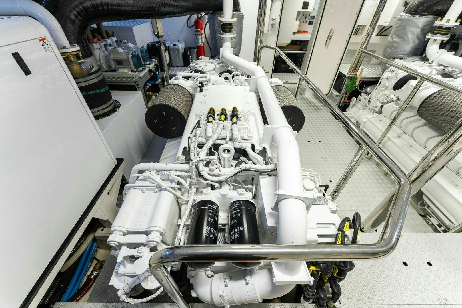 a machine with a large white object aboard CHOP CHOP Yacht for Sale