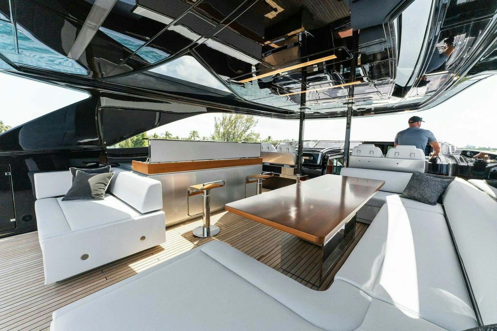 a room with a couple of beds aboard CHOP CHOP Yacht for Sale