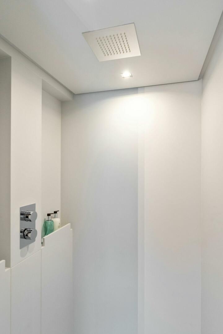 a white wall with a light aboard CHOP CHOP Yacht for Sale