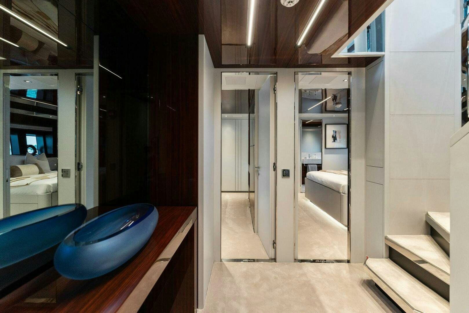 a room with a table and a chair aboard CHOP CHOP Yacht for Sale