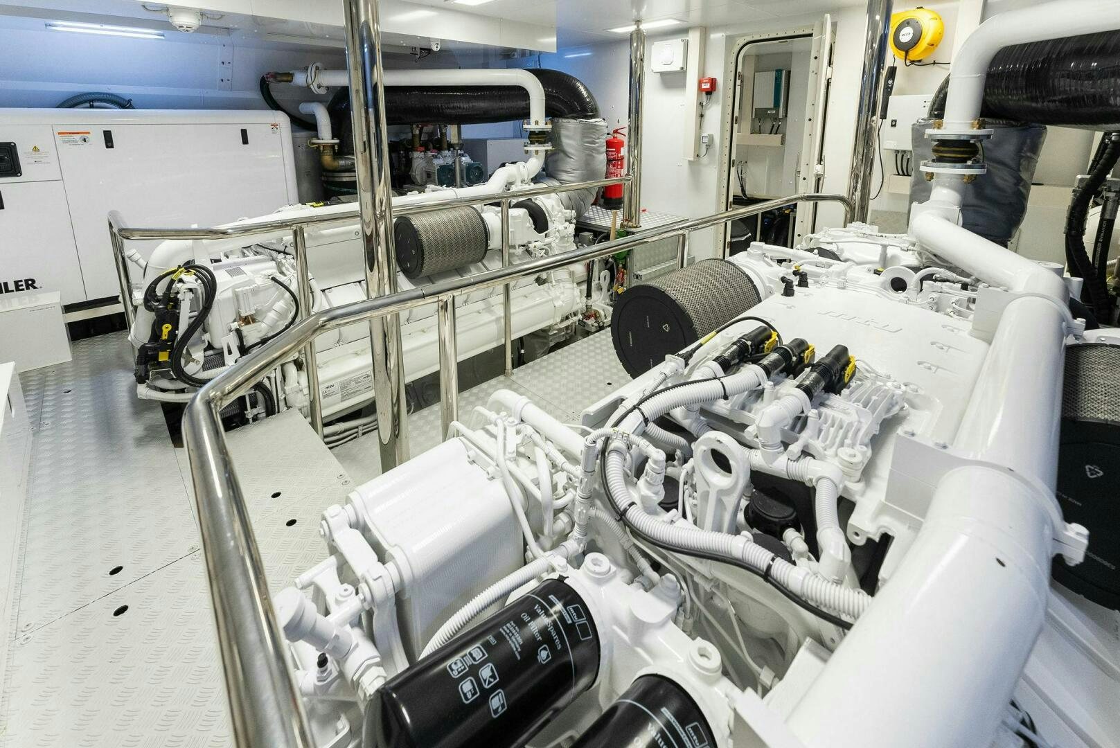 a machine in a factory aboard CHOP CHOP Yacht for Sale