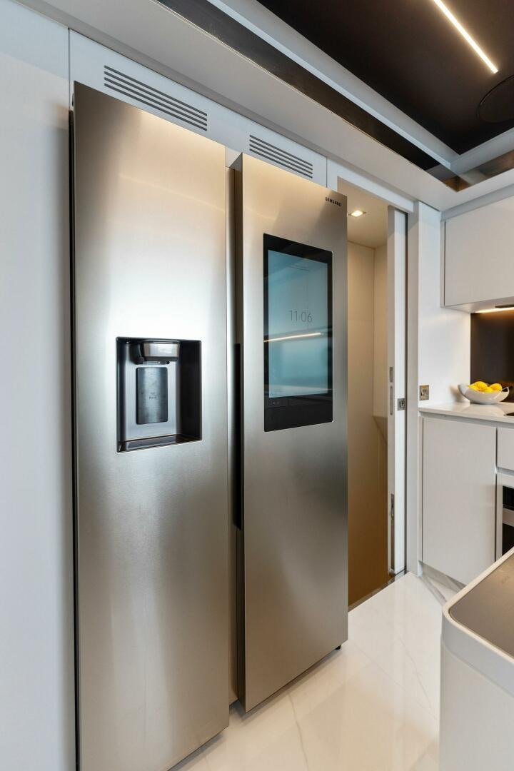 a large elevator in a room aboard CHOP CHOP Yacht for Sale