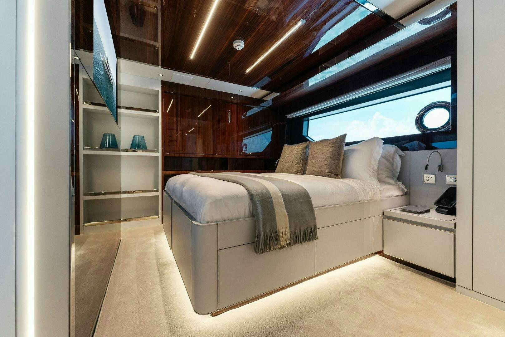 a bed in a room aboard CHOP CHOP Yacht for Sale
