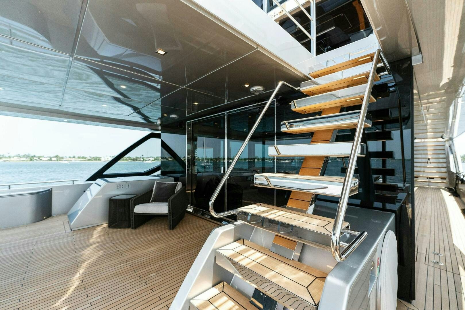 a room with a large glass window aboard CHOP CHOP Yacht for Sale