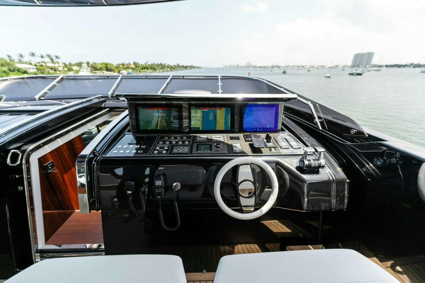 the inside of a car aboard CHOP CHOP Yacht for Sale