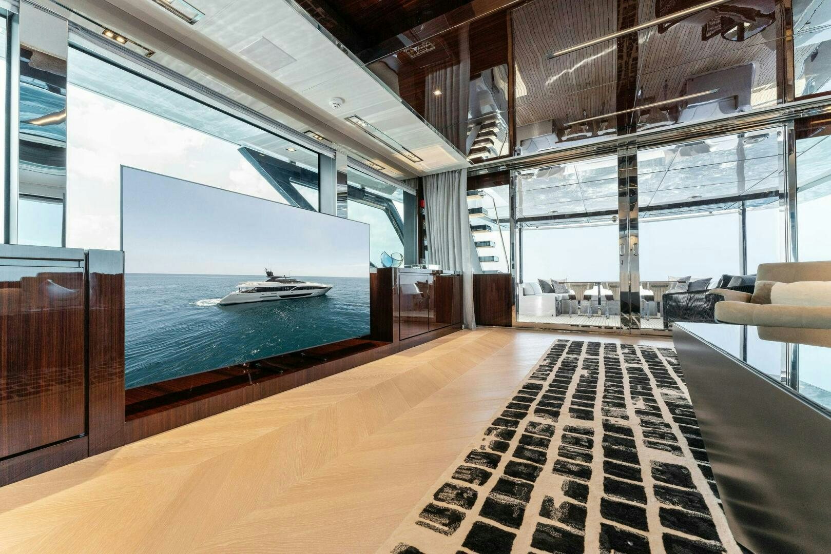 a large indoor swimming pool aboard CHOP CHOP Yacht for Sale