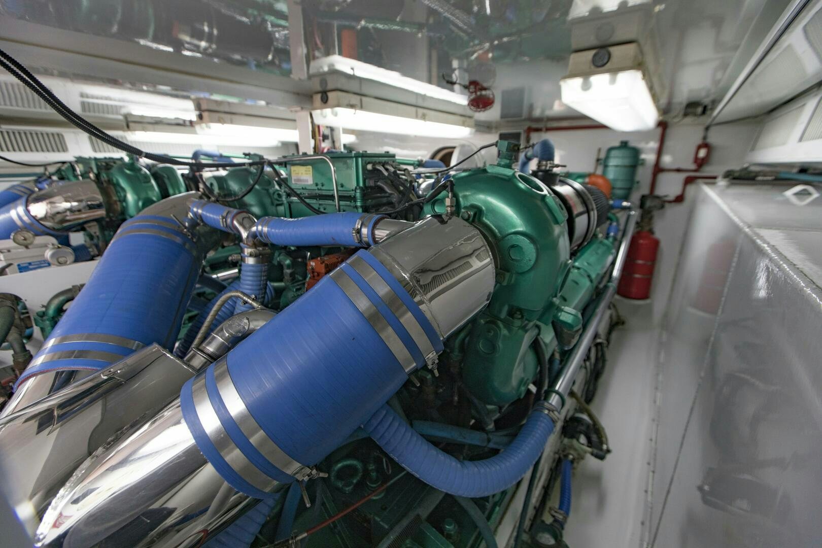 a blue and silver machine aboard GOOD KARMA Yacht for Sale