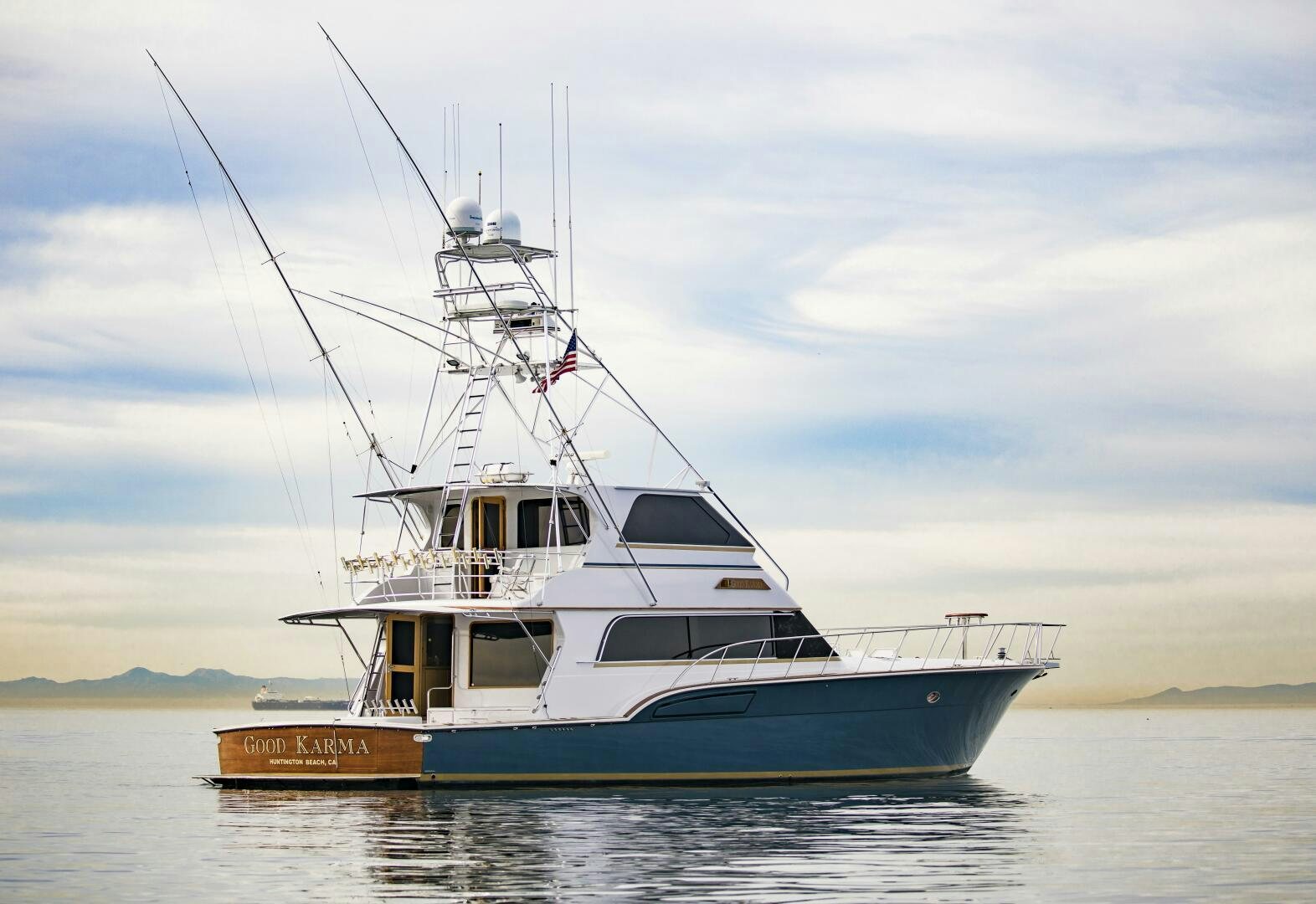 a boat in the water aboard GOOD KARMA Yacht for Sale
