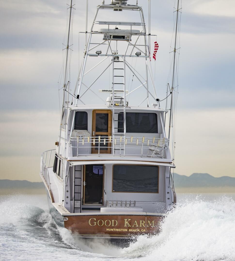 a boat in the water aboard GOOD KARMA Yacht for Sale