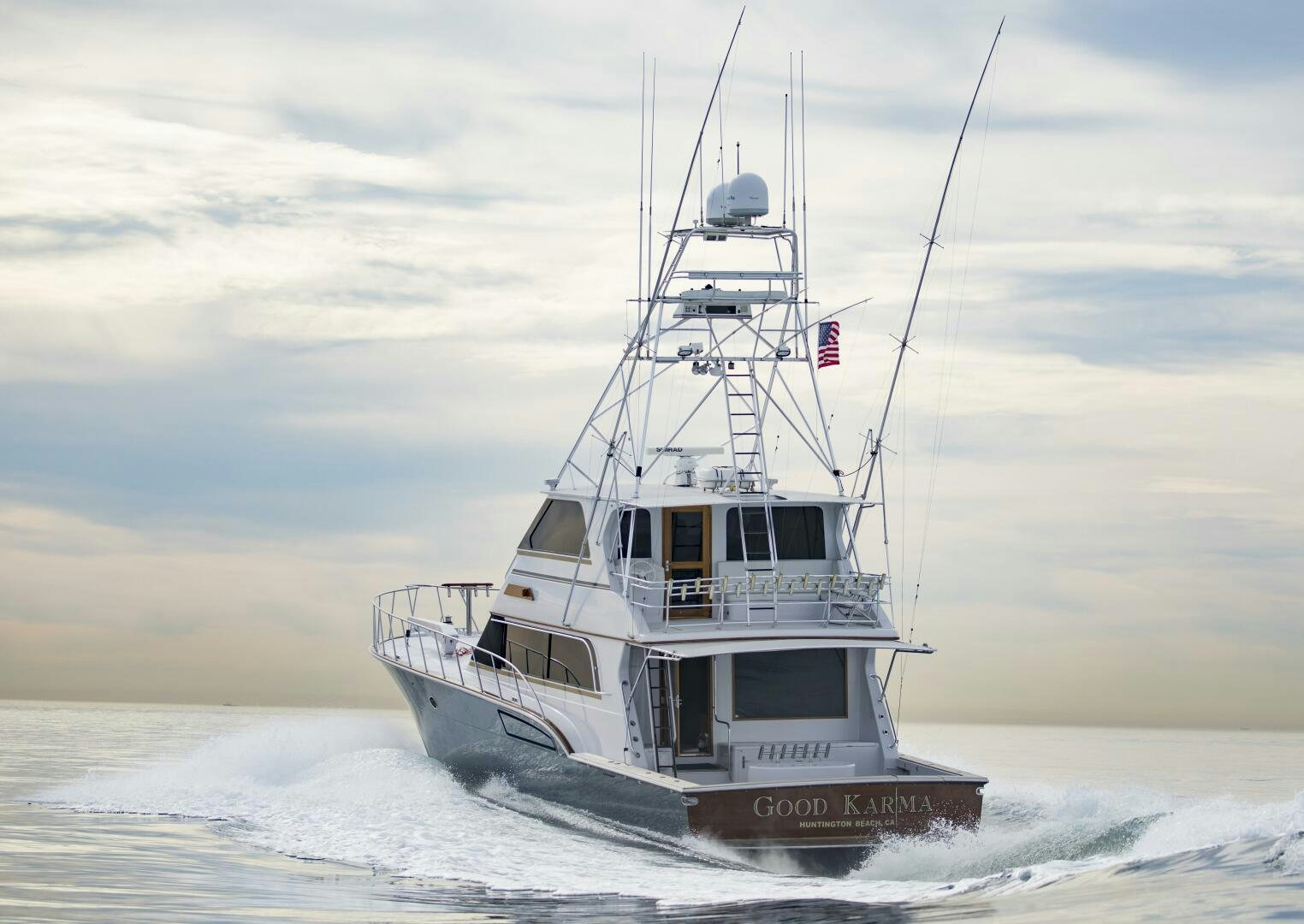 a boat in the water aboard GOOD KARMA Yacht for Sale