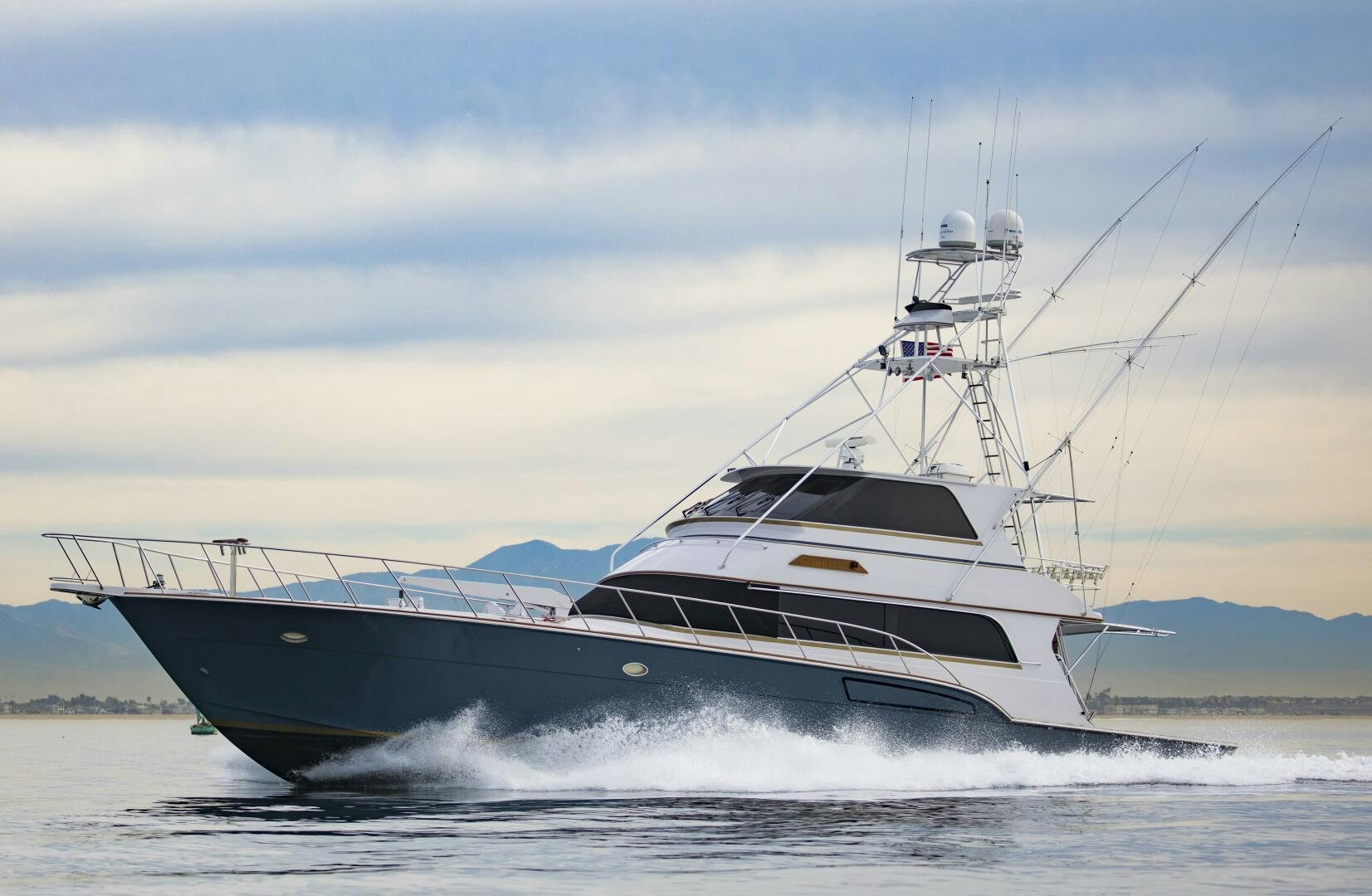 a boat in the water aboard GOOD KARMA Yacht for Sale