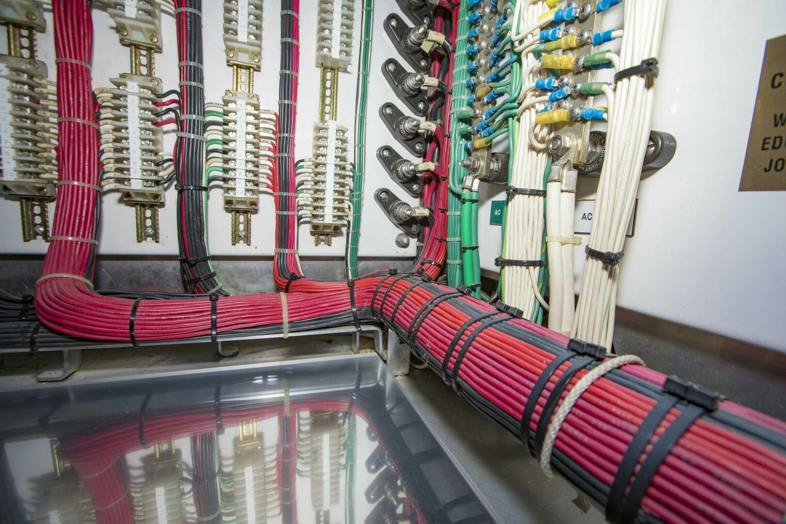 a store with ties from the ceiling aboard GOOD KARMA Yacht for Sale