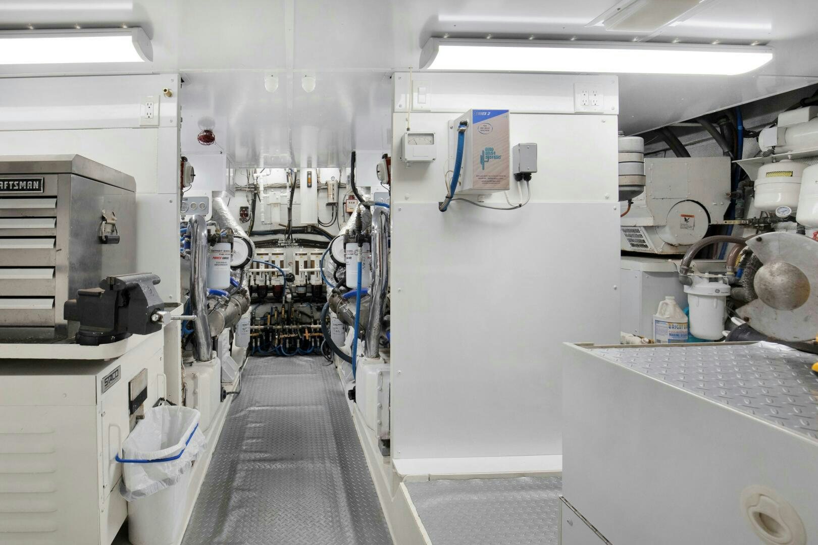 a room with machinery aboard LADY P Yacht for Sale