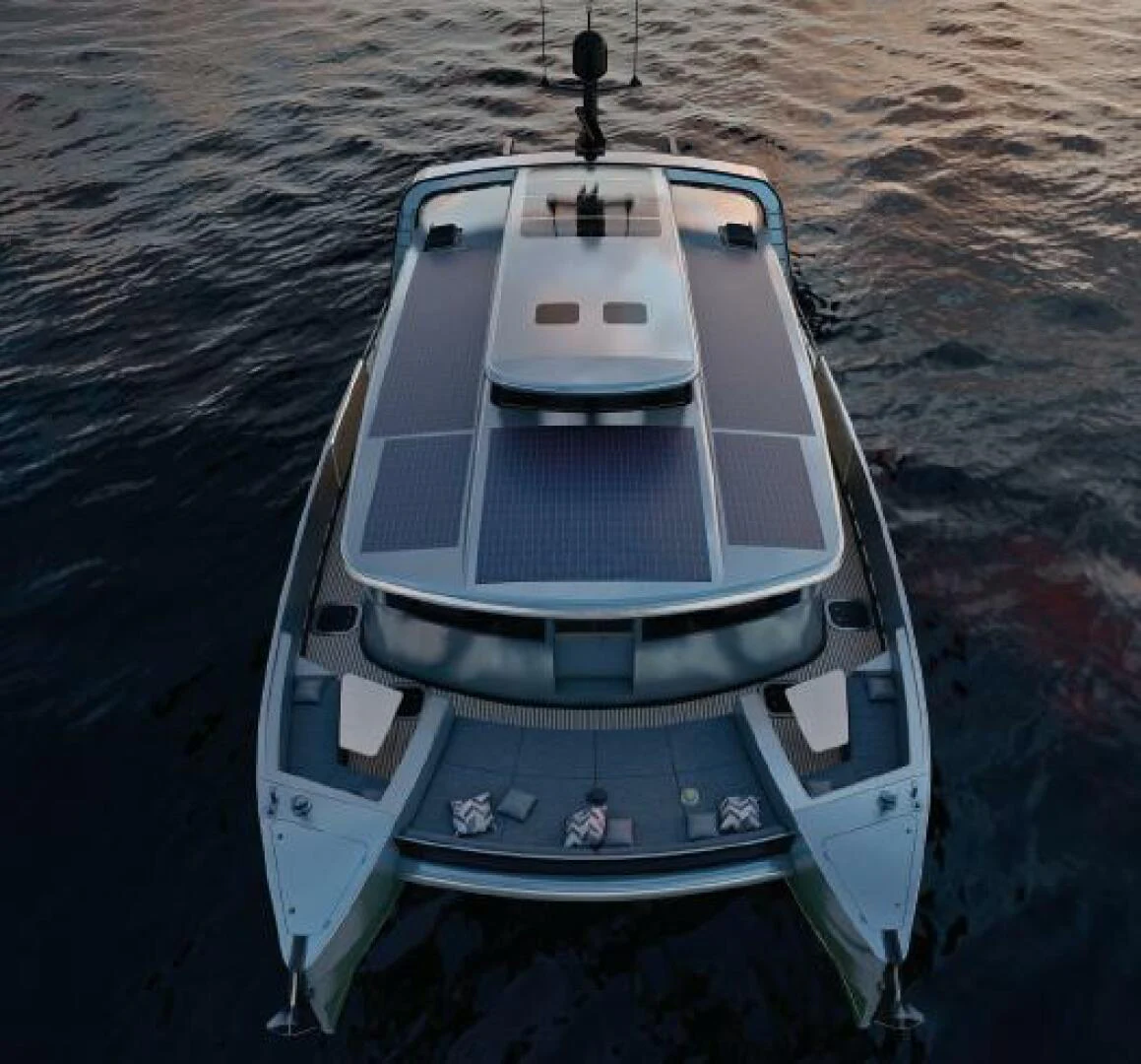 a boat on the water aboard NAVCAT Yacht for Sale