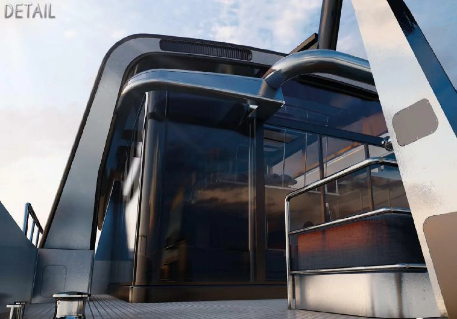 a close-up of a building aboard NAVCAT Yacht for Sale