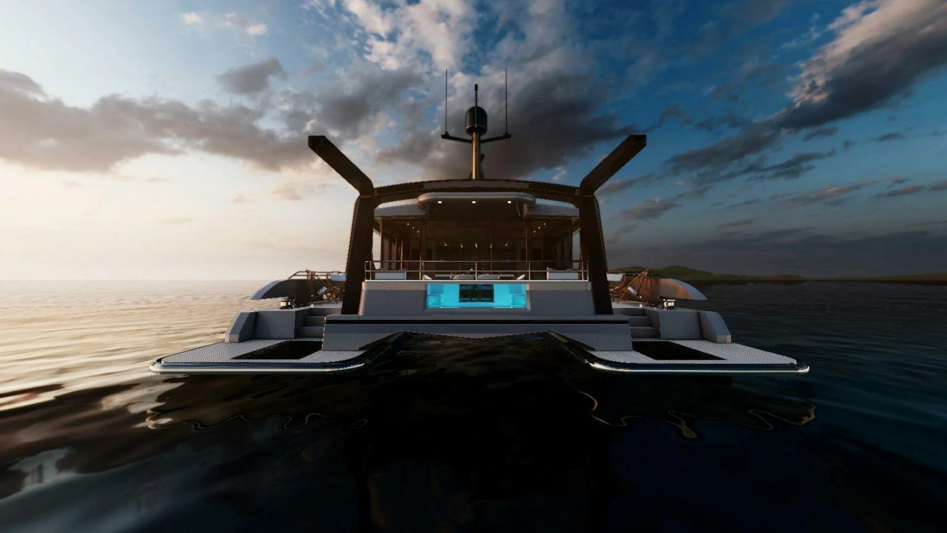 a boat on the water aboard NAVCAT Yacht for Sale