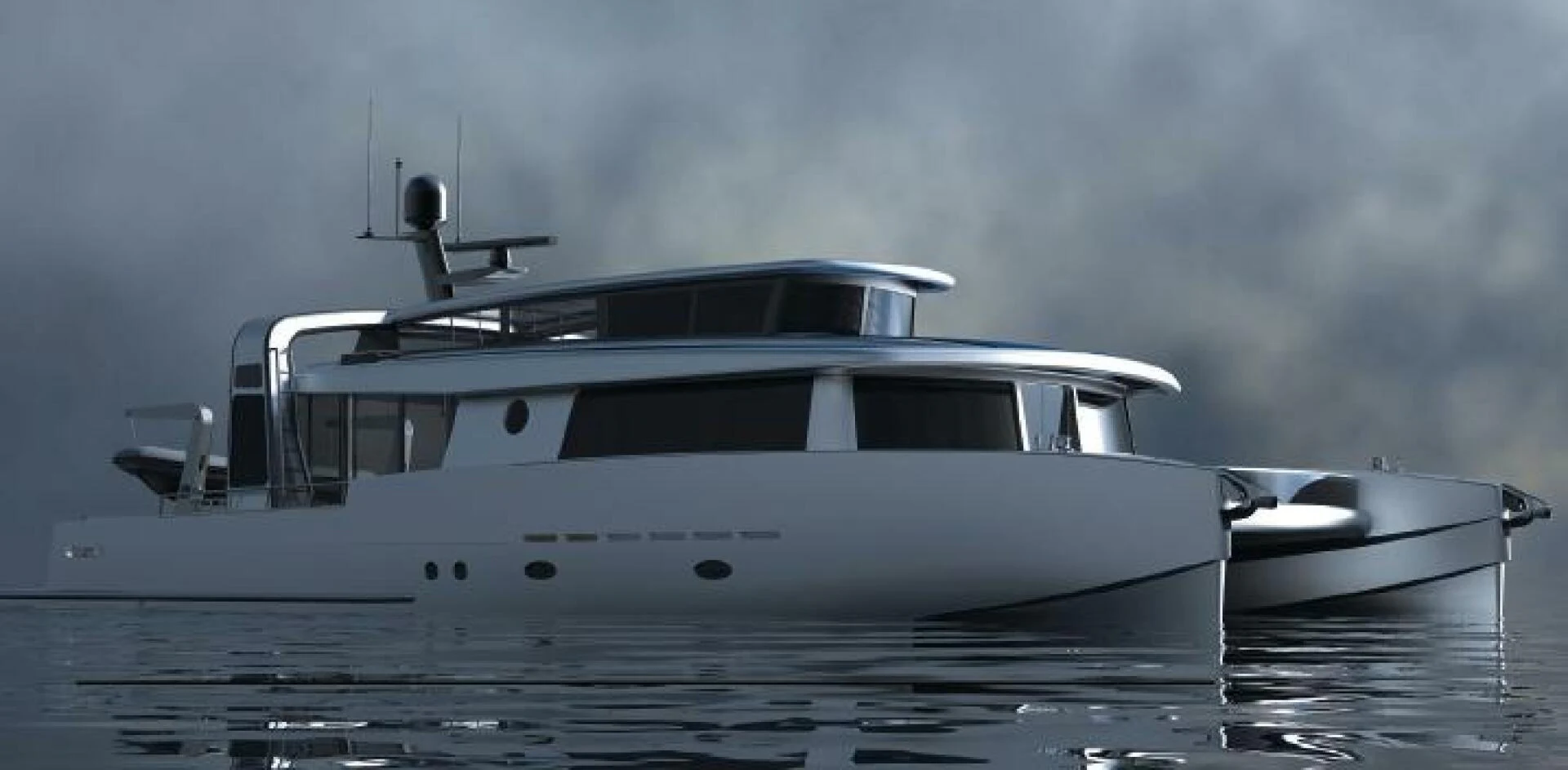 a couple of boats on a body of water aboard NAVCAT Yacht for Sale