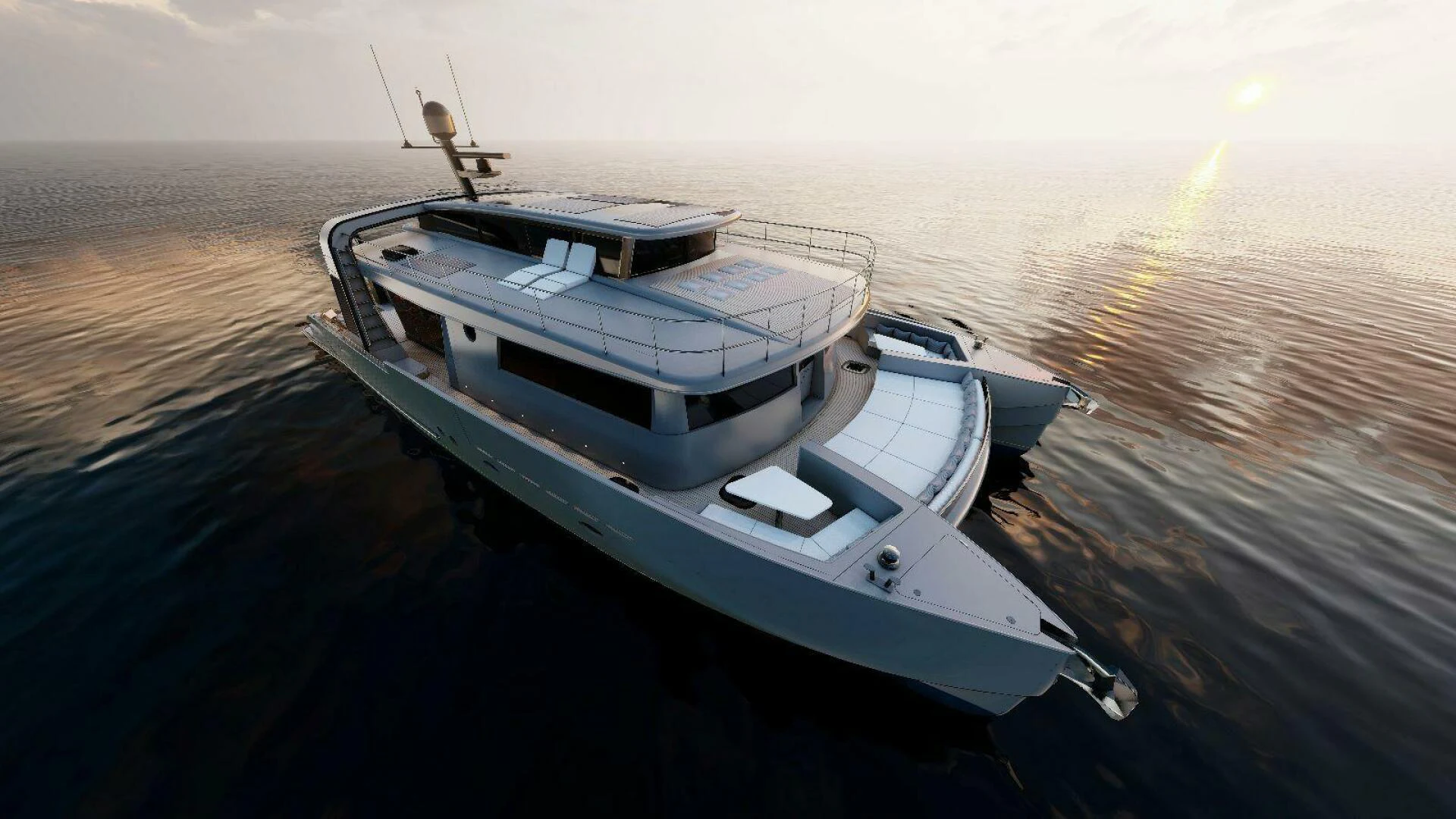 a boat in the water aboard NAVCAT Yacht for Sale