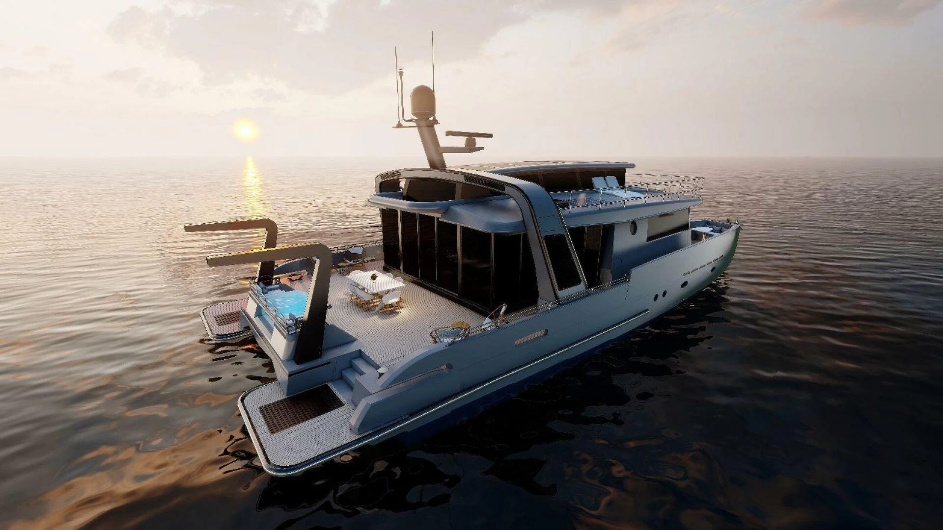a boat on the water aboard NAVCAT Yacht for Sale