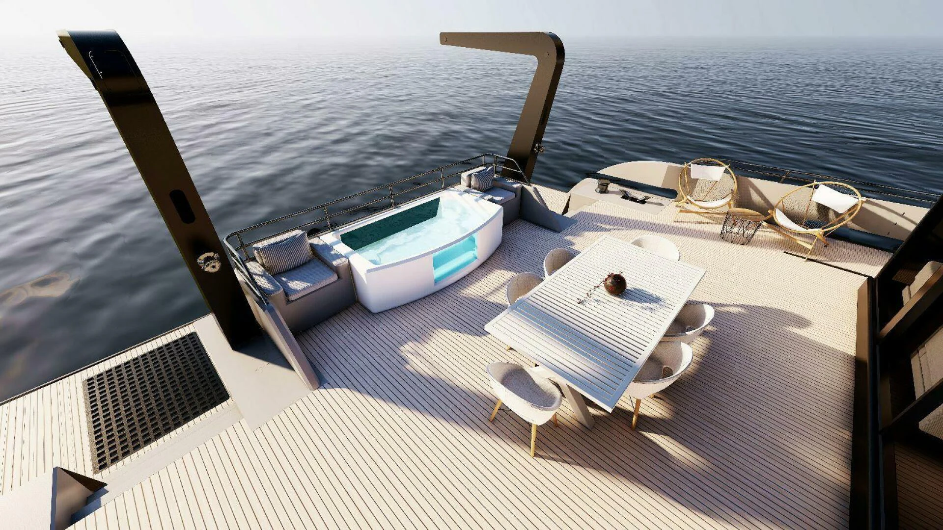 a boat on the water aboard NAVCAT Yacht for Sale
