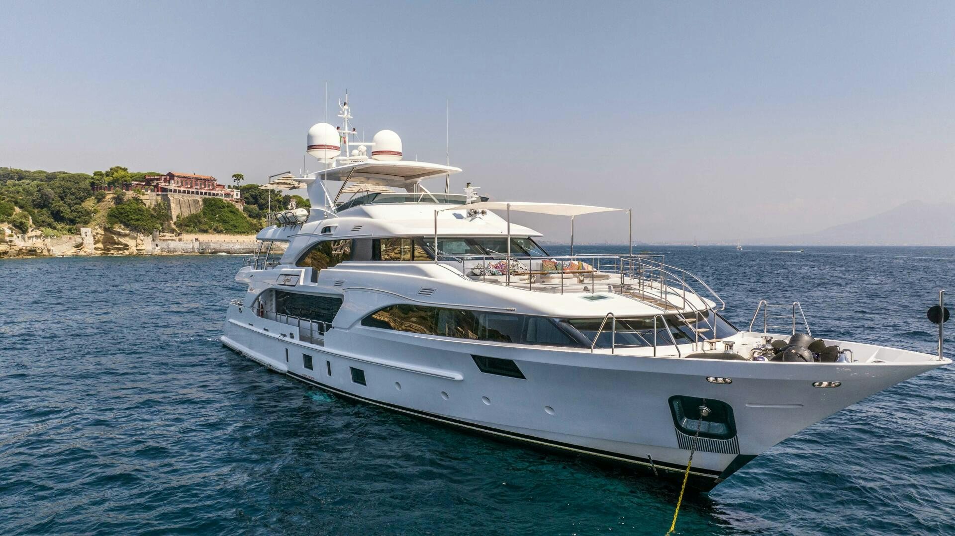 a white yacht on the water aboard SAFAD Yacht for Sale