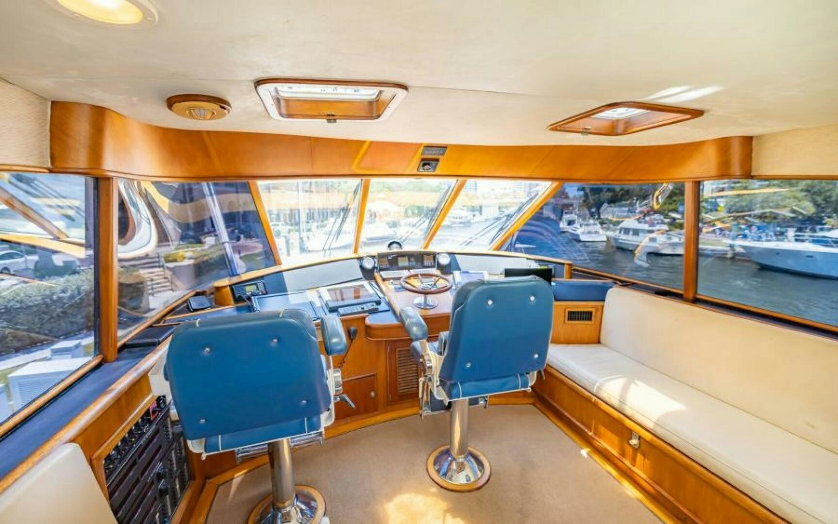 inside of a vehicle aboard BOOMER Yacht for Sale