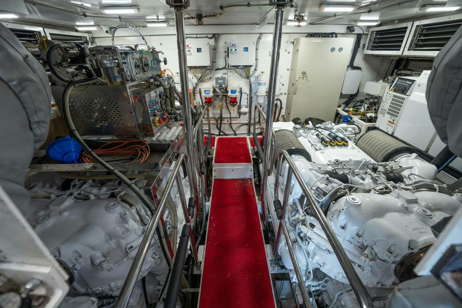 a room full of machinery aboard NO CURFEW Yacht for Sale