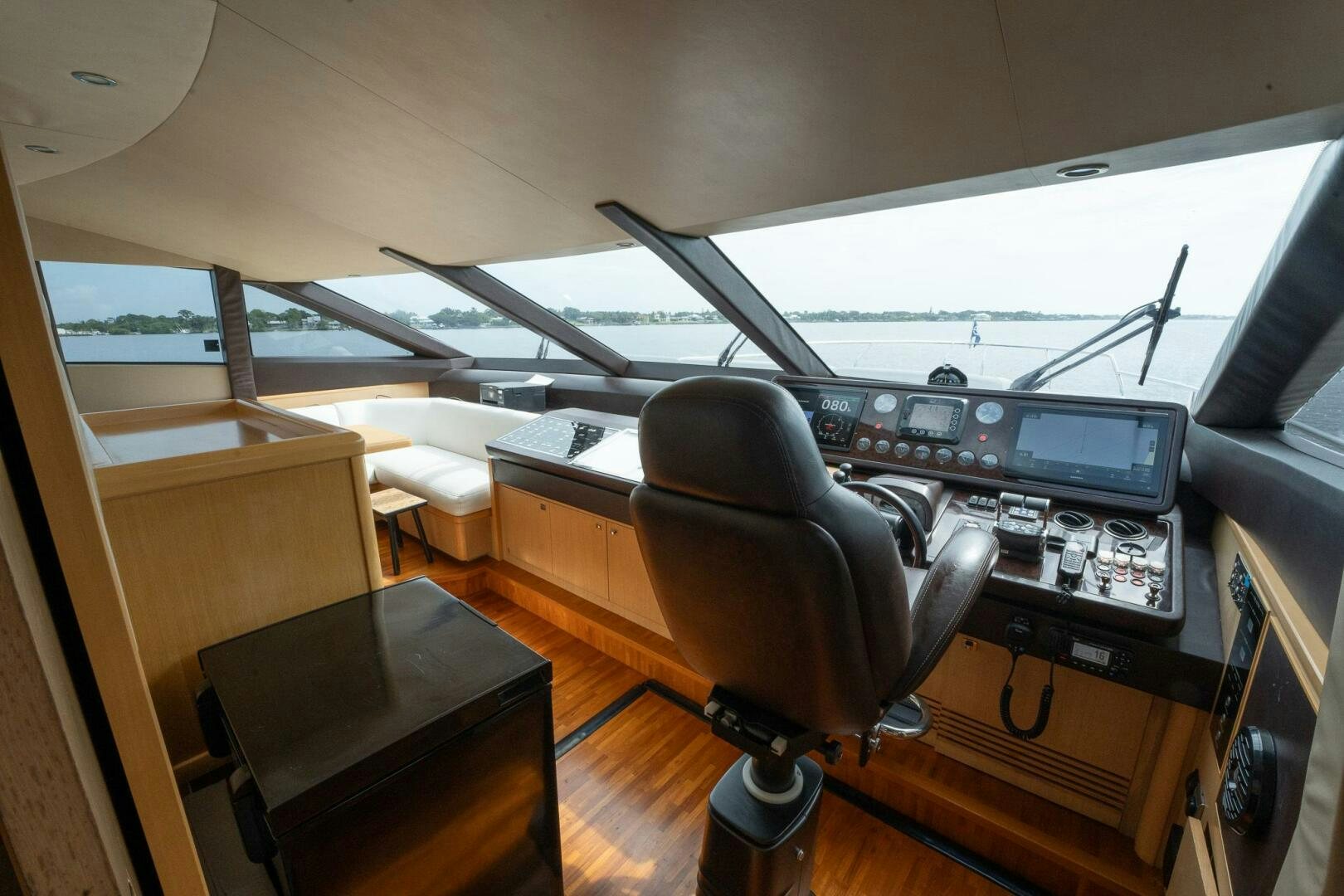 inside of a car aboard NO CURFEW Yacht for Sale
