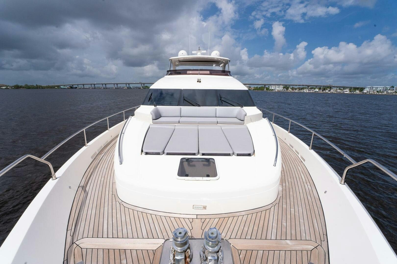a boat on a body of water aboard NO CURFEW Yacht for Sale