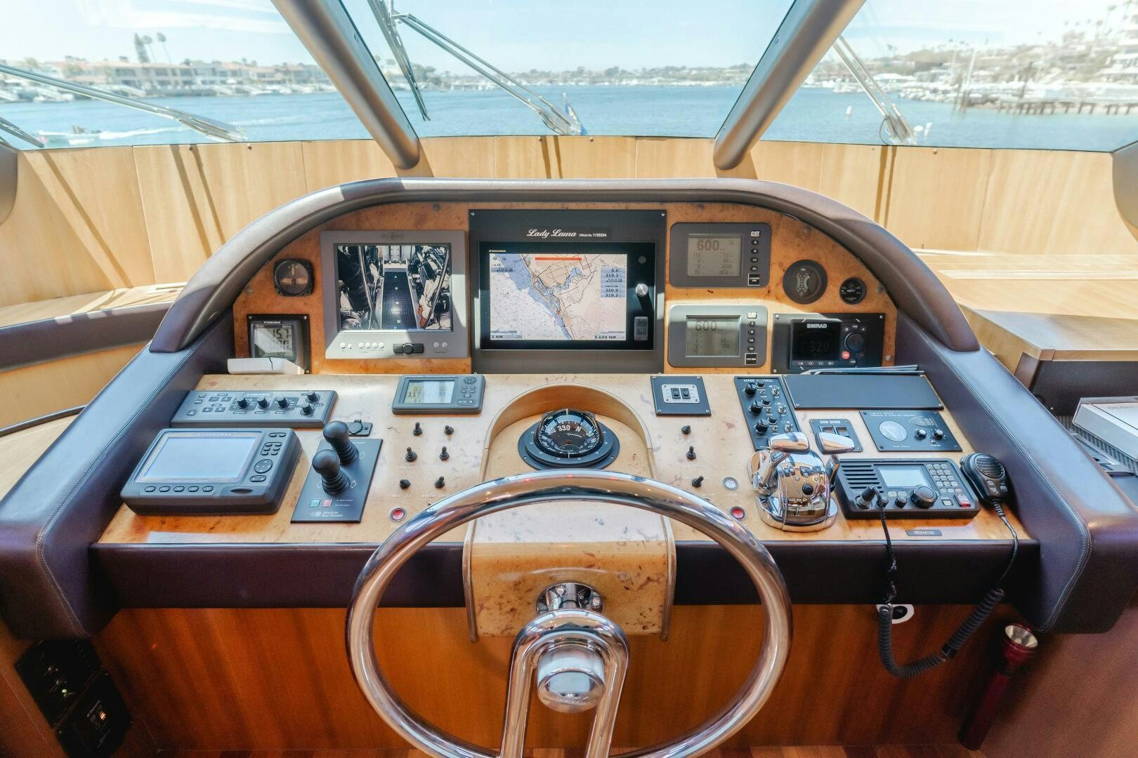 a wooden boat with a display aboard LADY LAURA Yacht for Sale