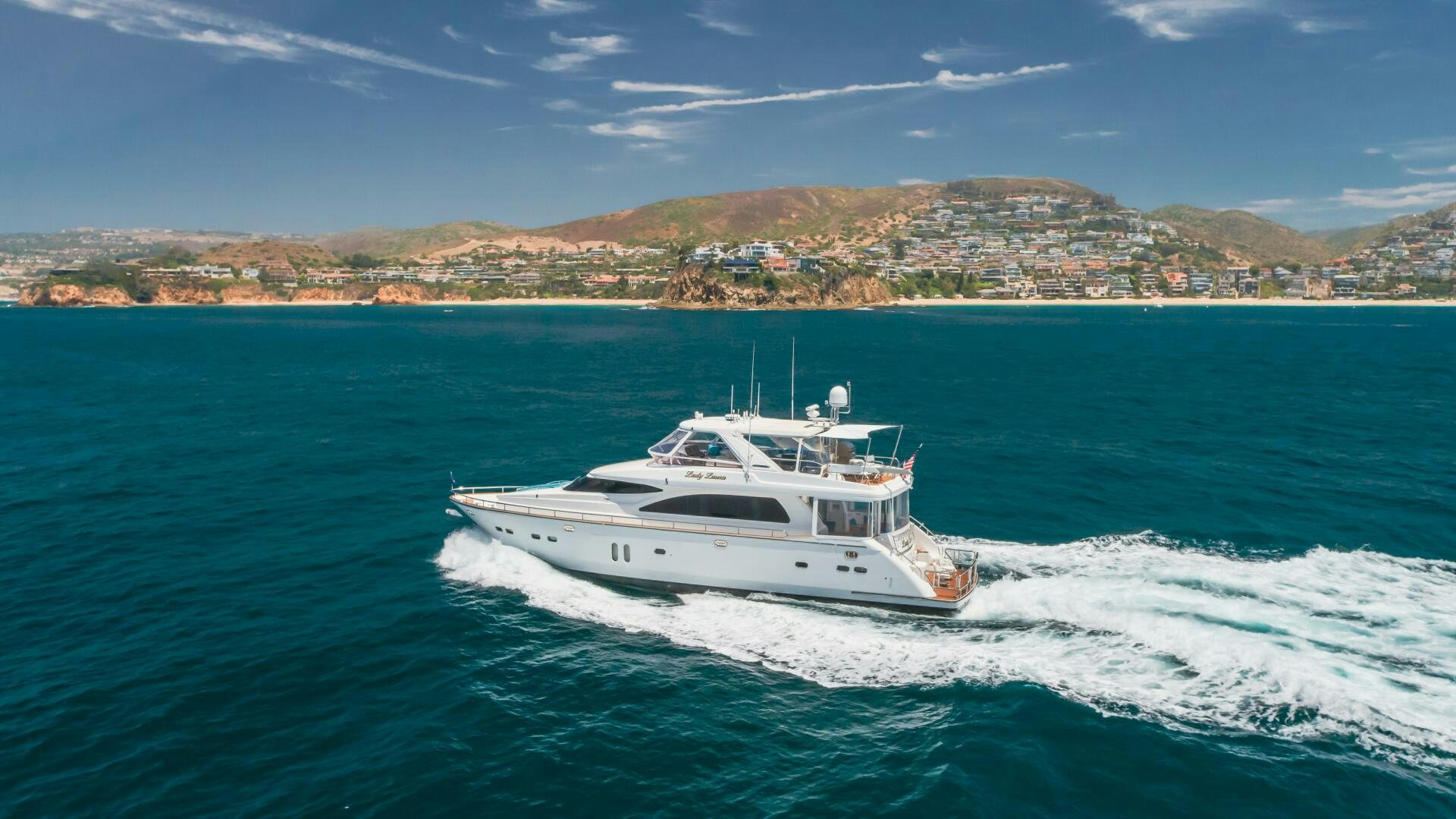 a boat on the water aboard LADY LAURA Yacht for Sale