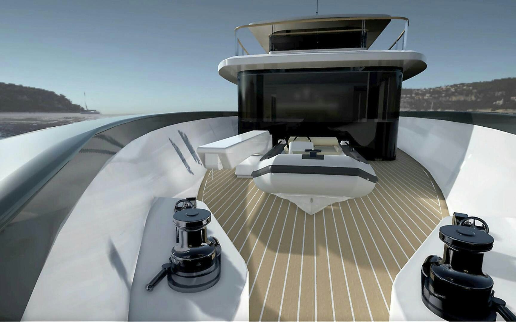 a large machine on a runway aboard PROJECT ABACOS Yacht for Sale