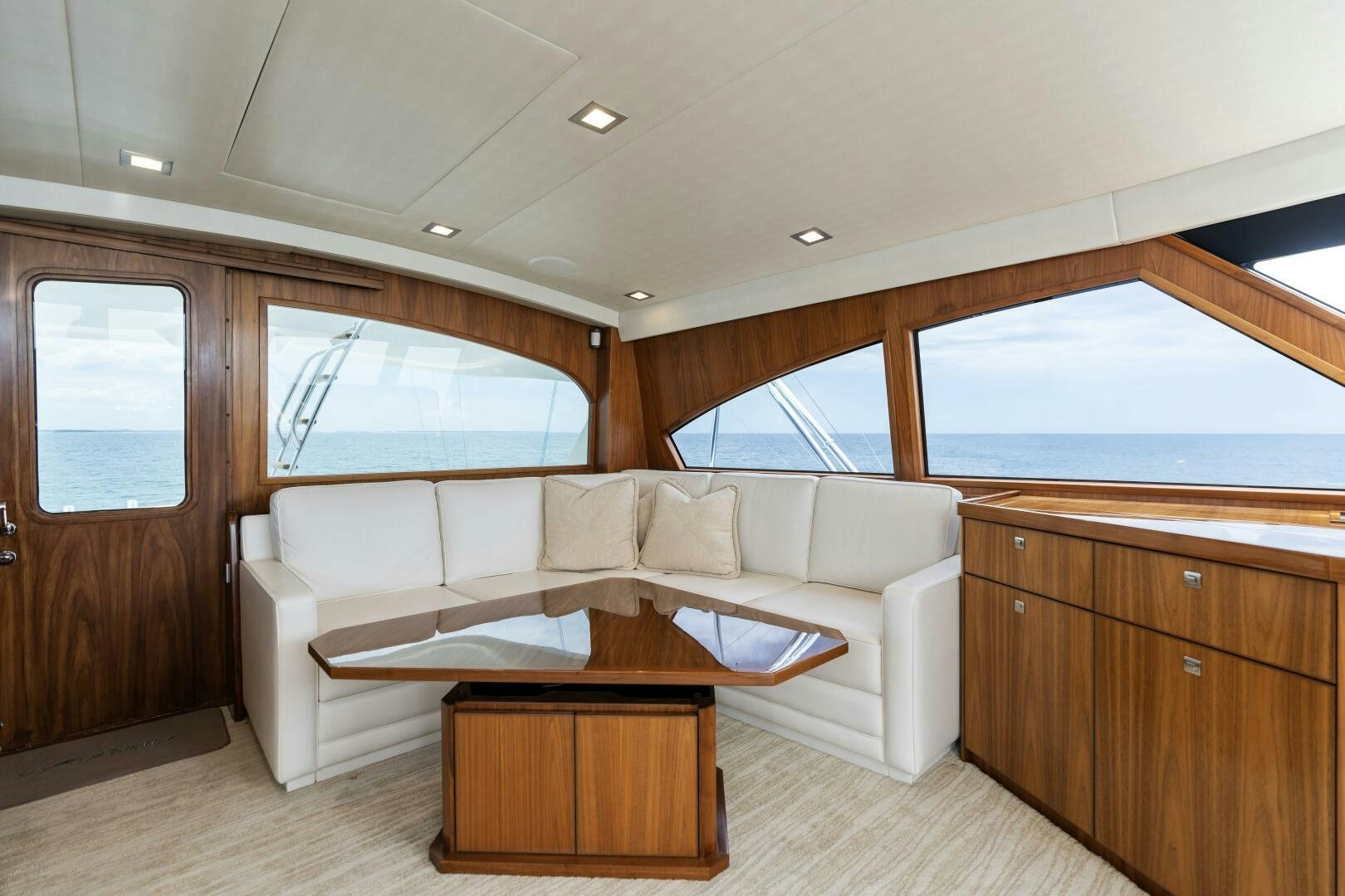 a living room with a couch aboard SOLONIAN Yacht for Sale