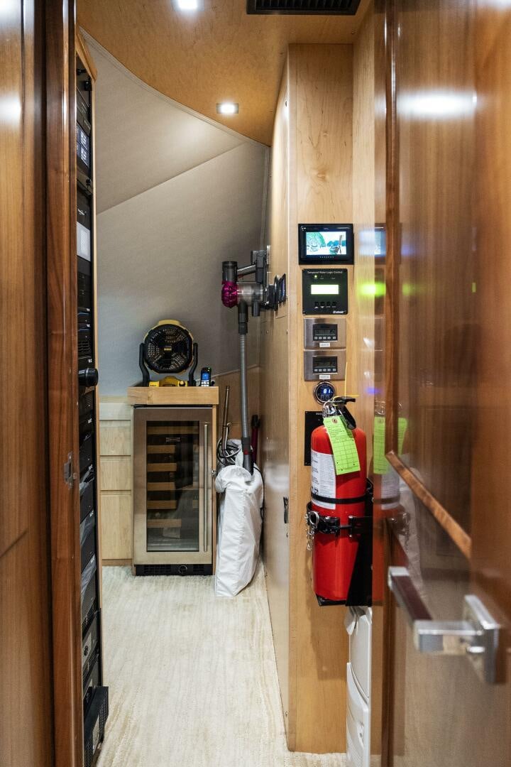 a room with a few items in it aboard SOLONIAN Yacht for Sale