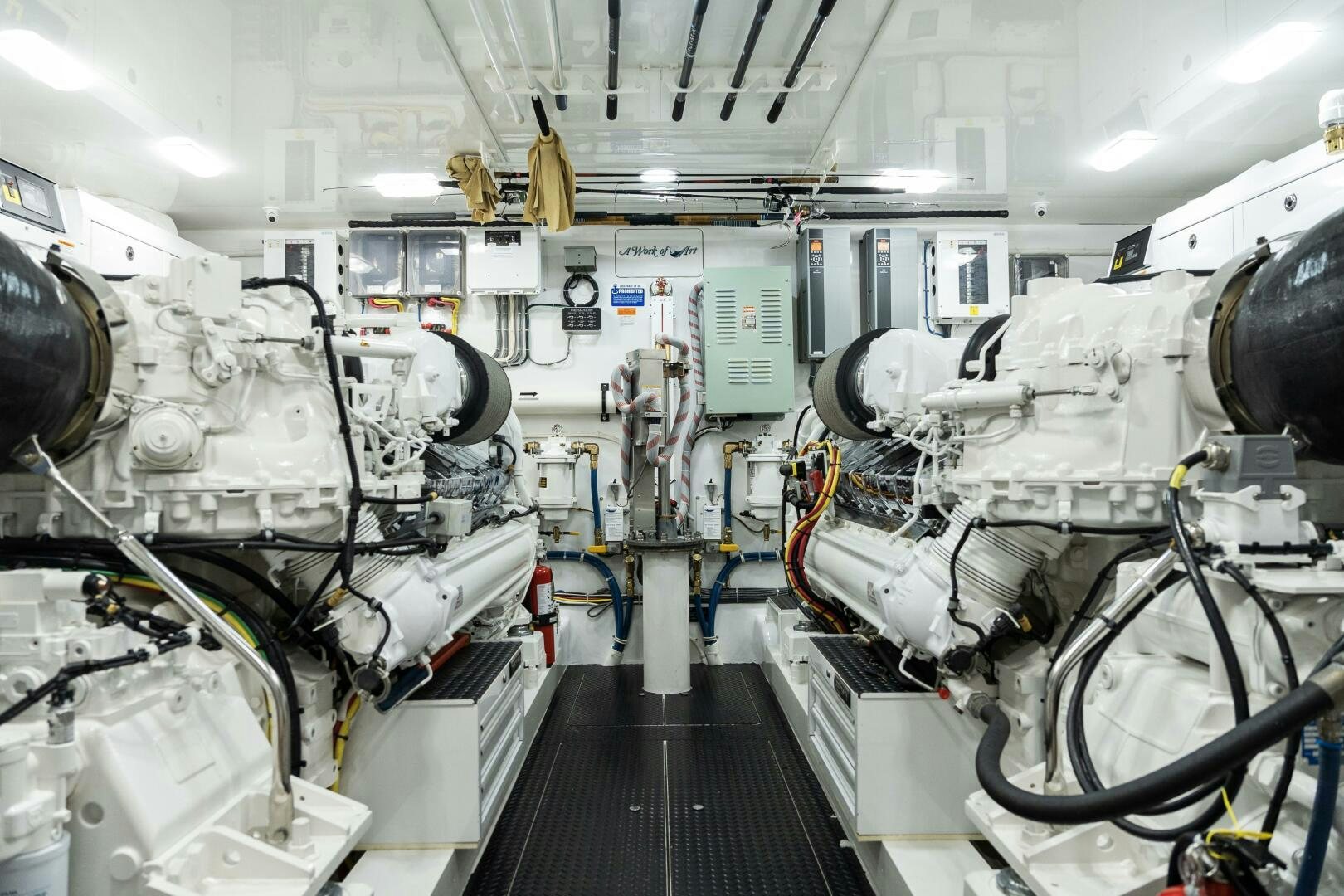 a large machine in a room aboard SOLONIAN Yacht for Sale