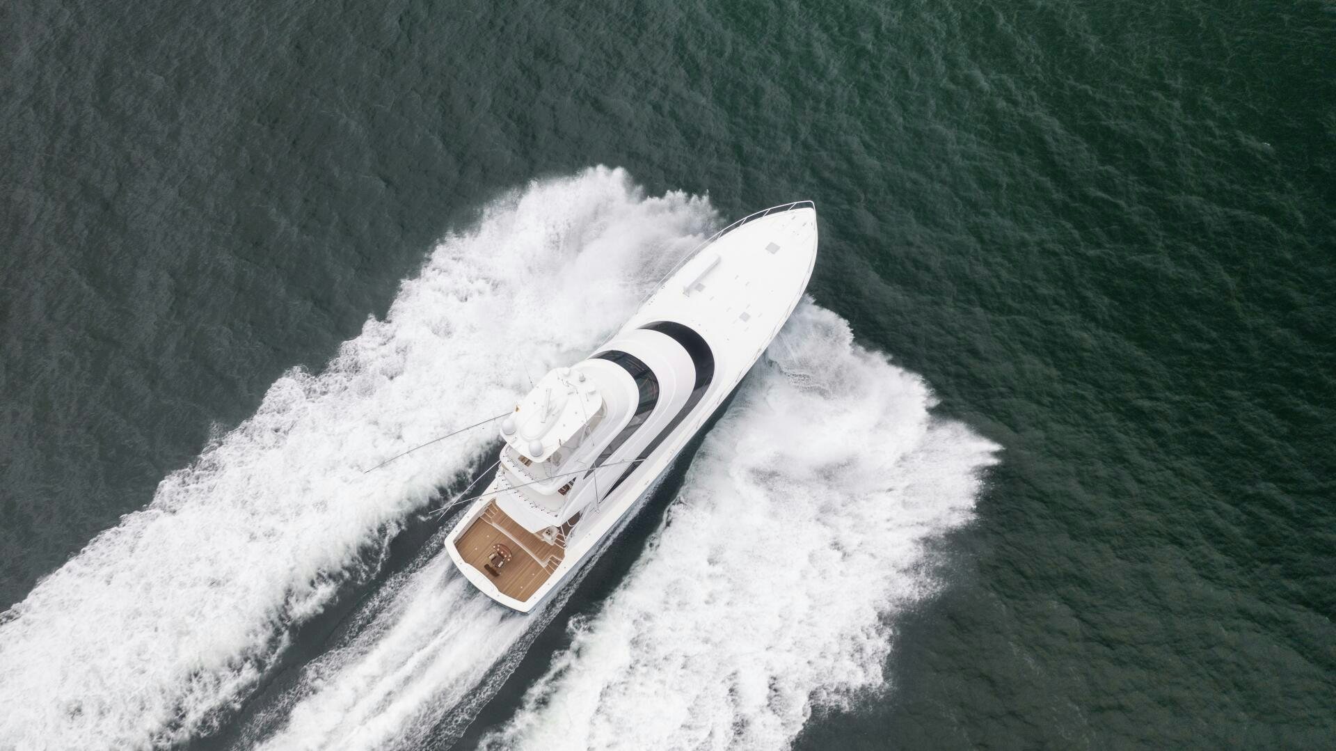 a white and black ship in the water aboard SOLONIAN Yacht for Sale