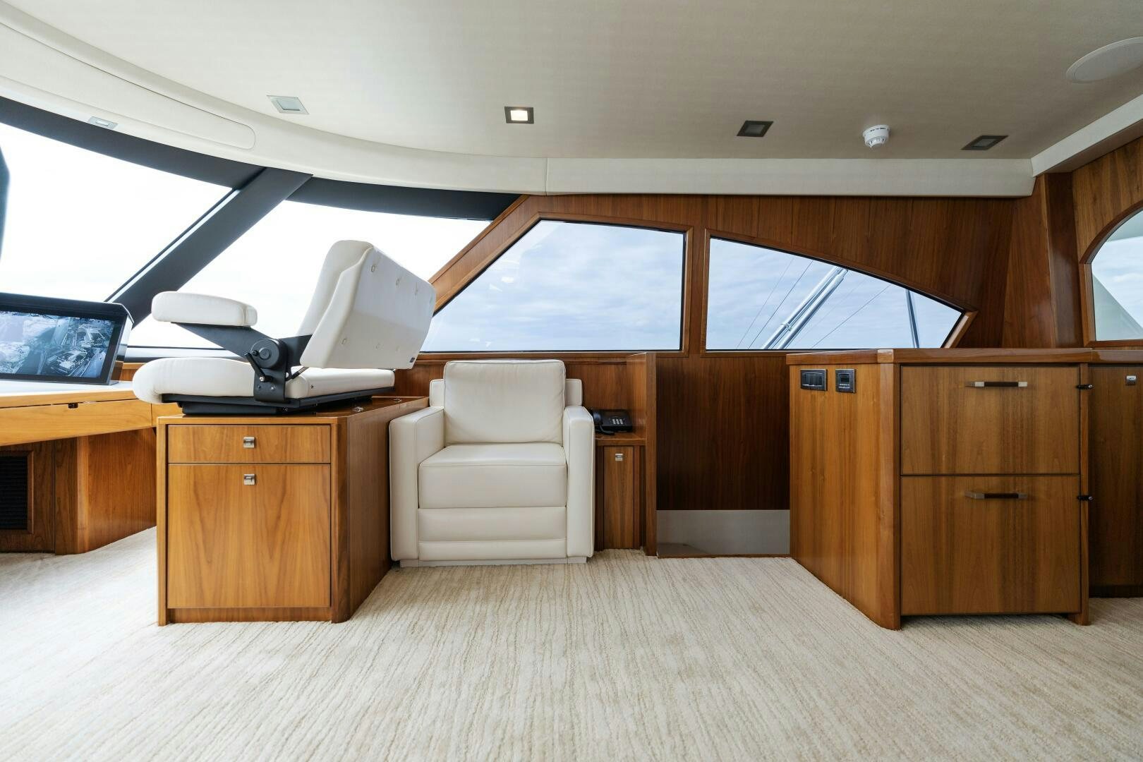 a room with a chair and a desk aboard SOLONIAN Yacht for Sale